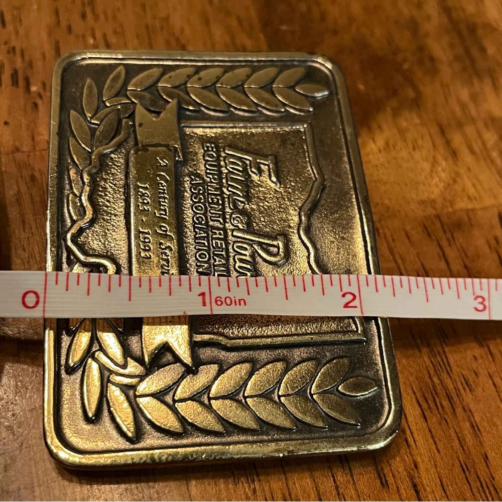 Vintage Ohio Farm & Power Equipment Retailers Belt Buckle 1983-1993 Anniversary View 6